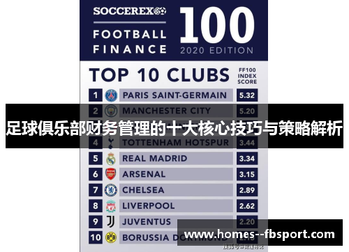 足球俱乐部财务管理的十大核心技巧与策略解析